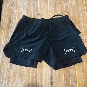 ASRV Black Performance Shorts